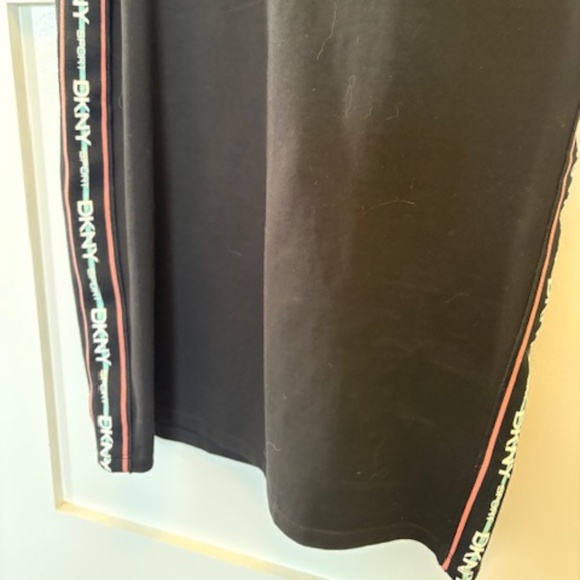 DKNY Sport slip dress sz S cotton blend black with DKNY logo side stripes - Picture 10 of 11